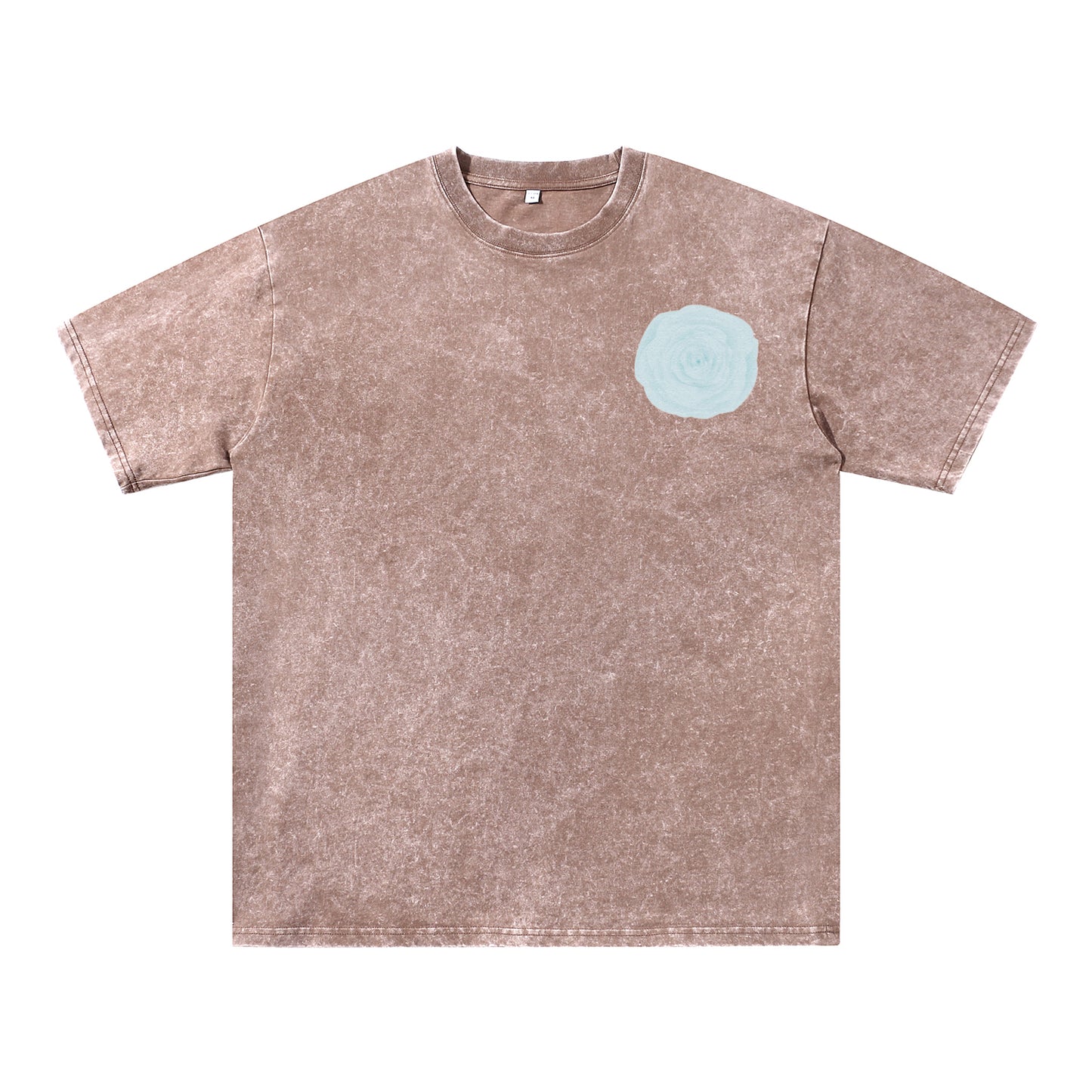 Detail view of blue t恤 featuring Blue Lace Bloom Vintage Tee