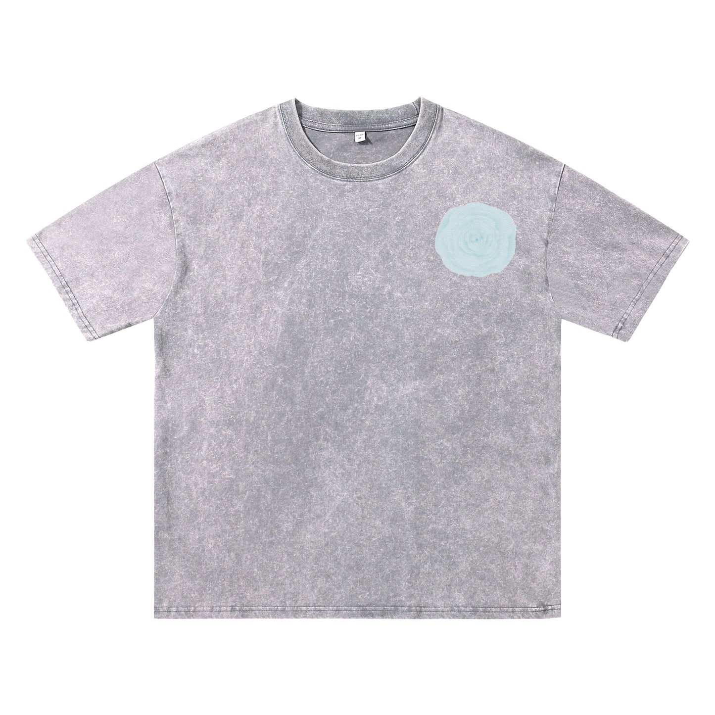Detail view of blue t恤 featuring Blue Lace Bloom Vintage Tee - 展示3