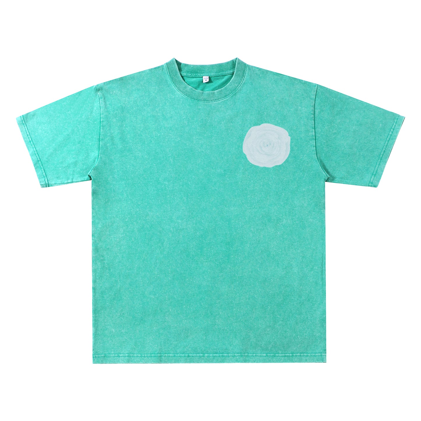 Detail view of blue t恤 featuring Blue Lace Bloom Vintage Tee - 展示2