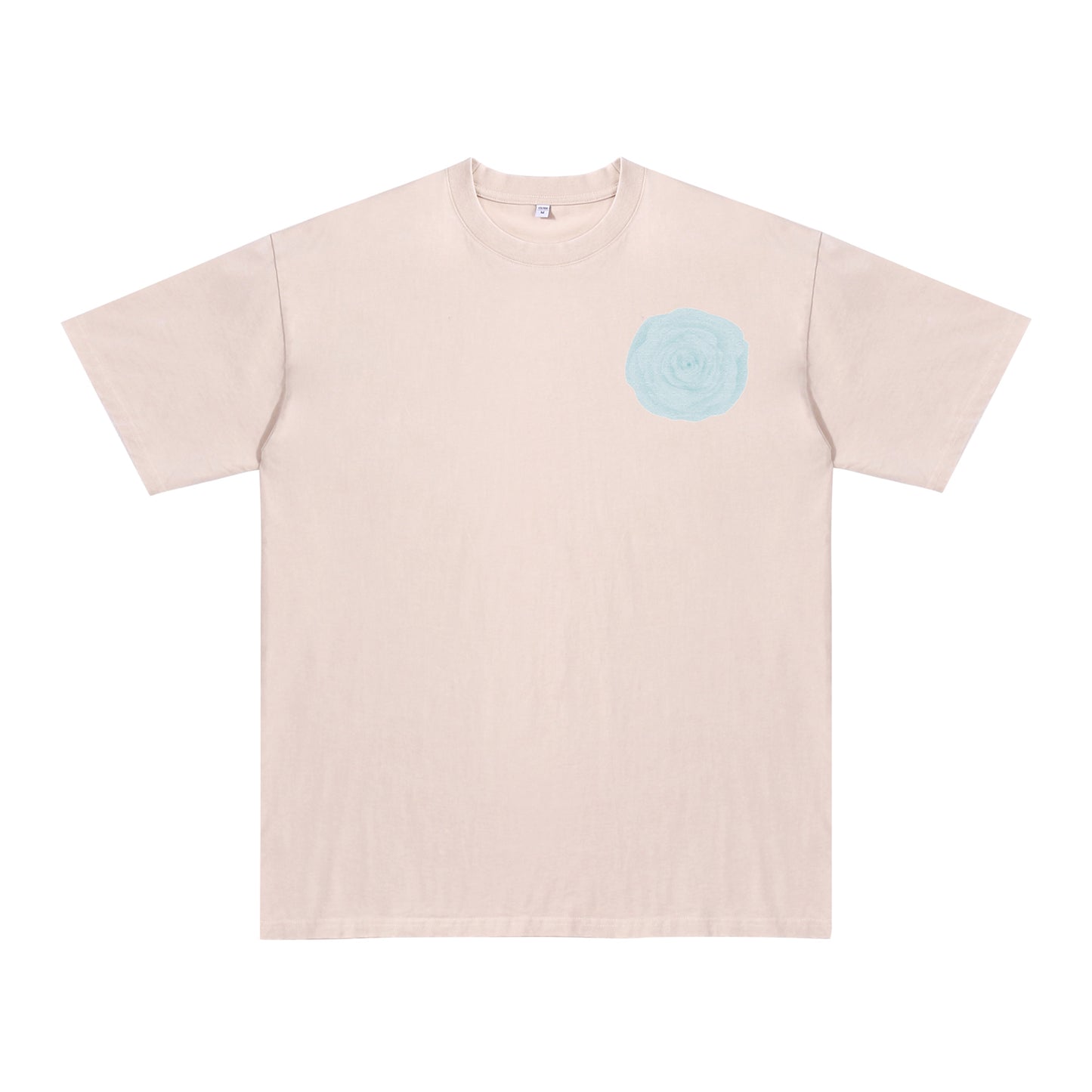 Detail view of blue t恤 featuring Blue Lace Bloom Vintage Tee - 展示4