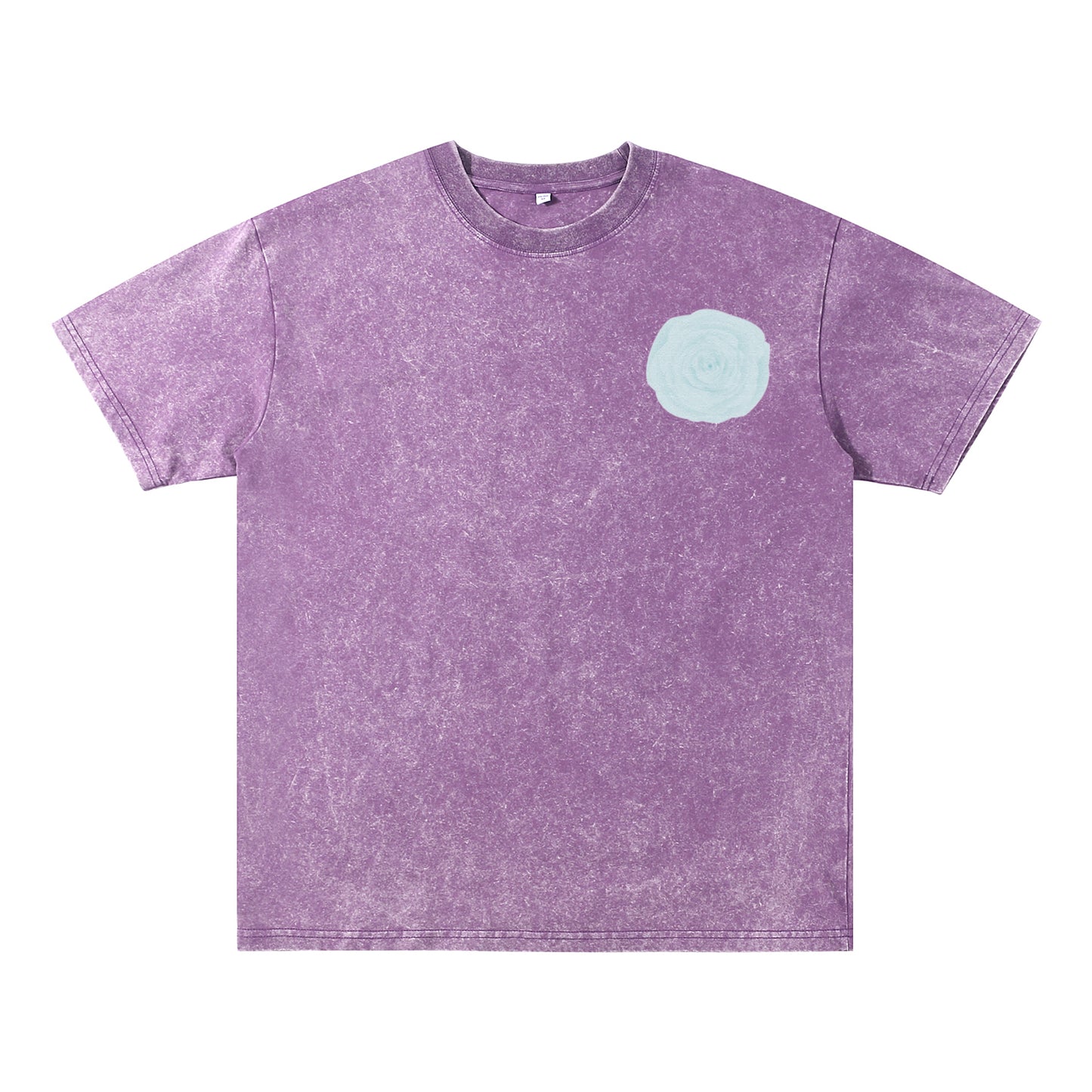 Detail view of blue t恤 featuring Blue Lace Bloom Vintage Tee - 展示6