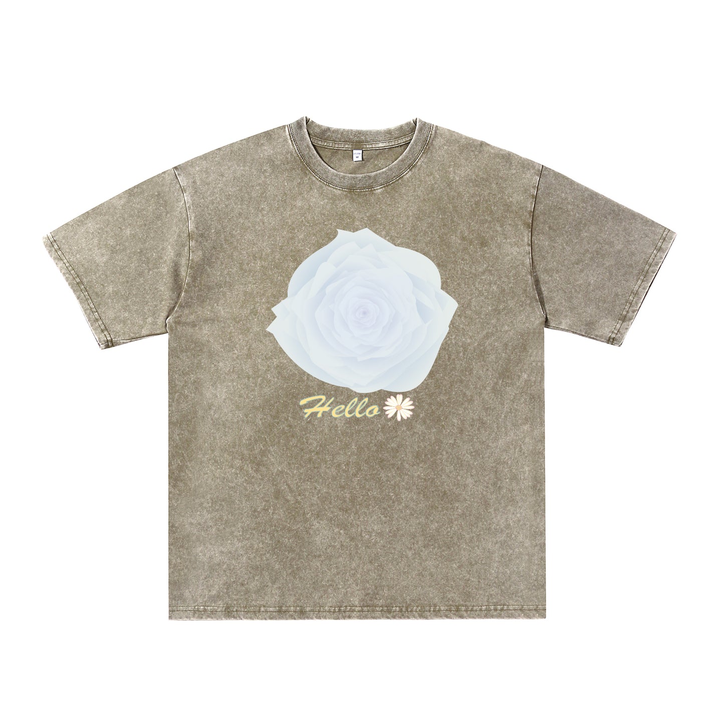 Alternate angle of blue t恤 featuring Blue Whisper Rose Vintage Tee - 展示3