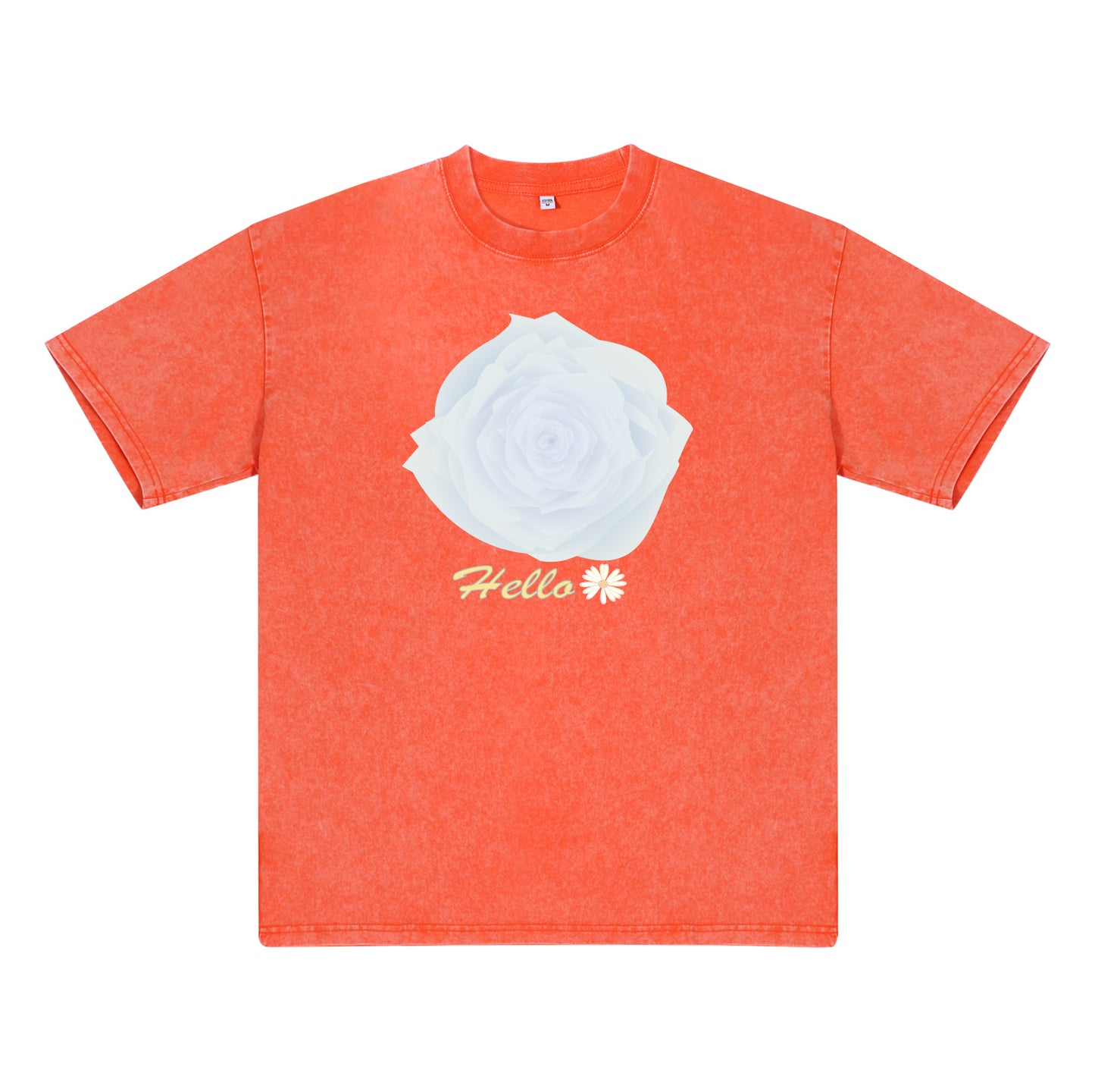Detail view of blue t恤 featuring Blue Whisper Rose Vintage Tee - 展示5