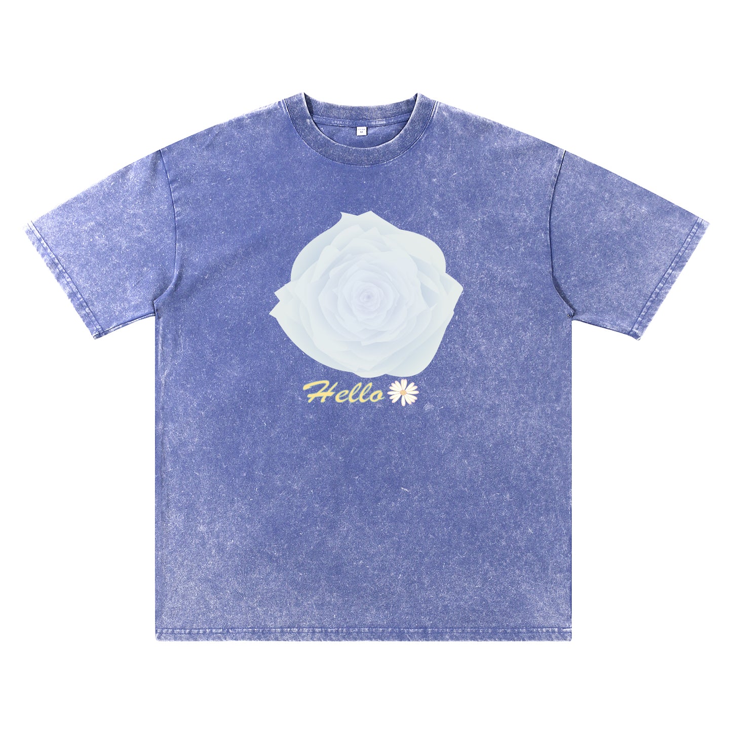 Alternate angle of blue t恤 featuring Blue Whisper Rose Vintage Tee - 展示2