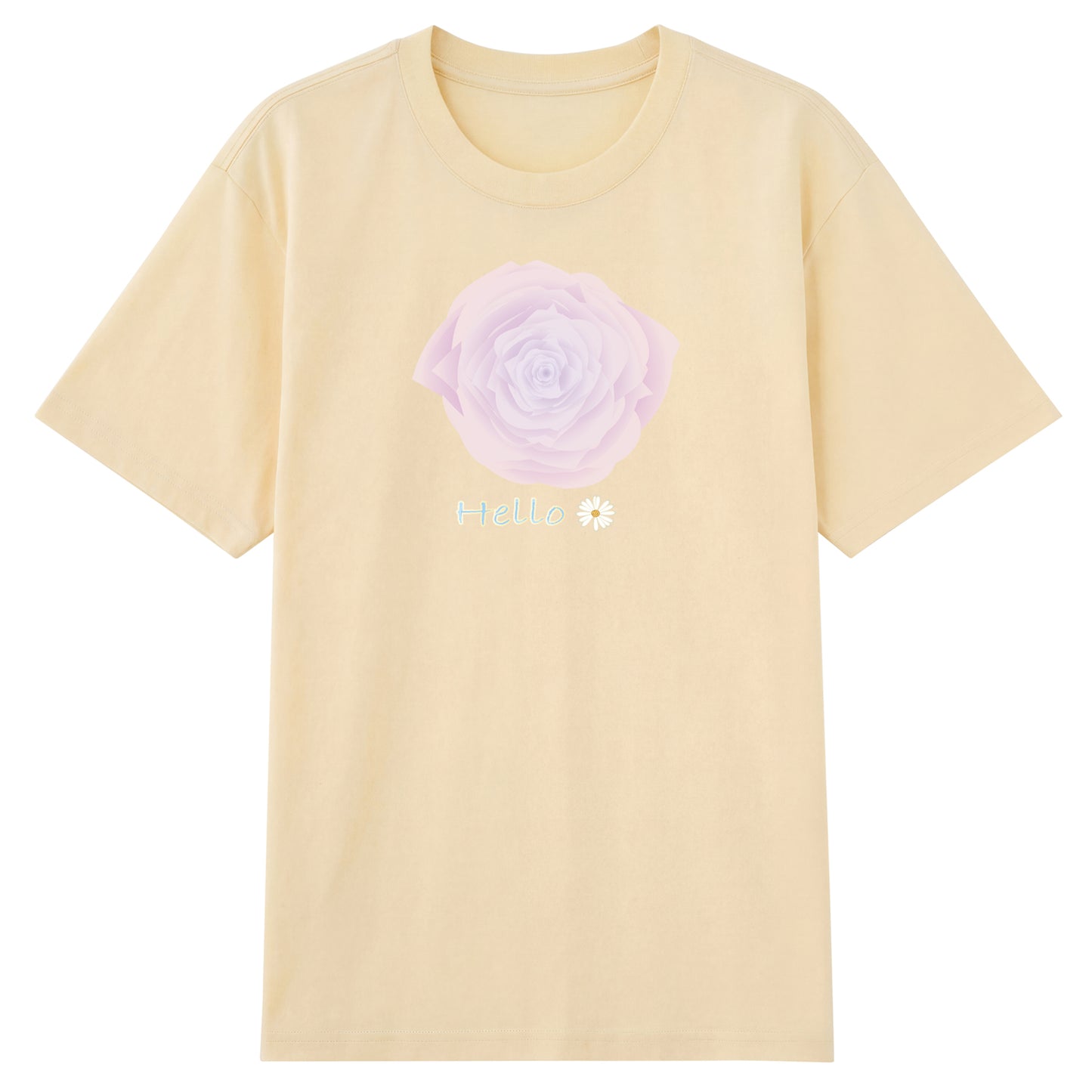 Detail view of t恤 featuring Blush Whisper Rose Staple Tee