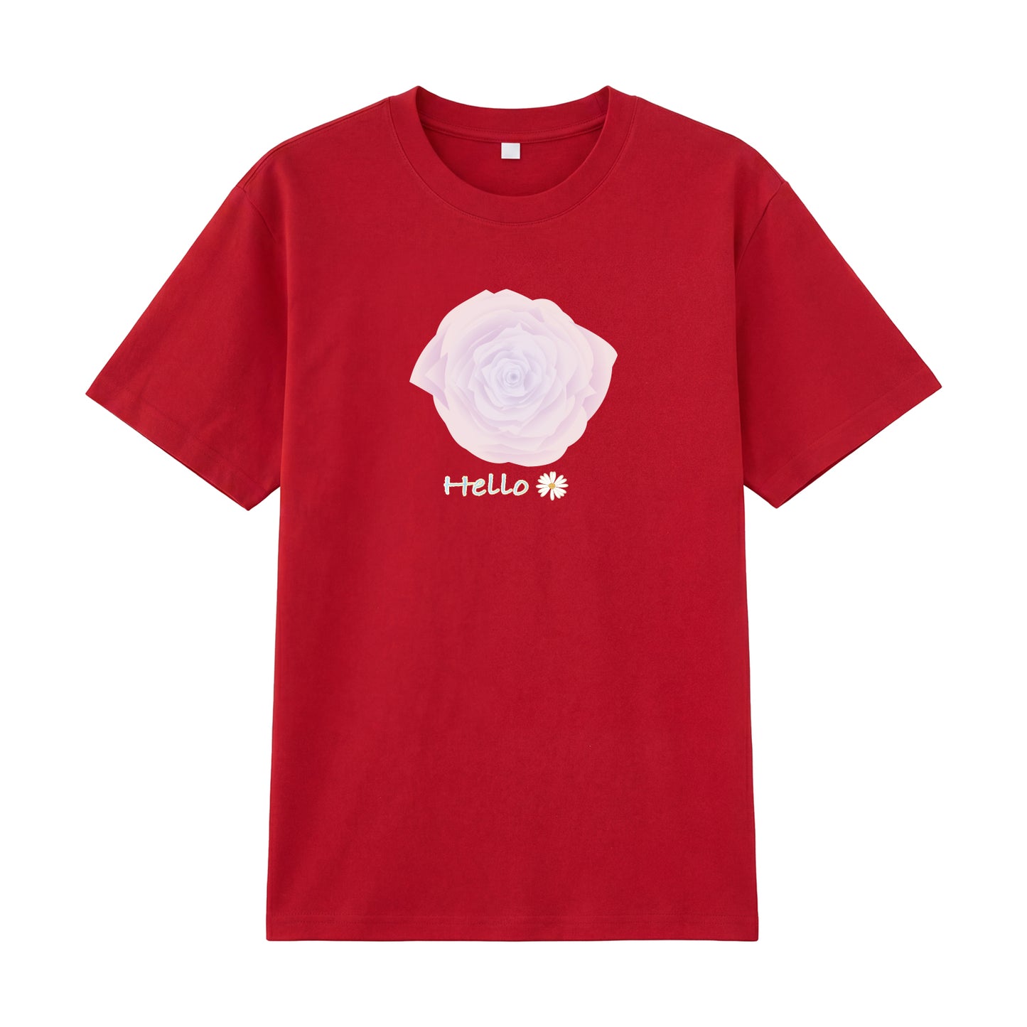 Alternate angle of red t恤 featuring Blush Whisper Rose Staple Tee