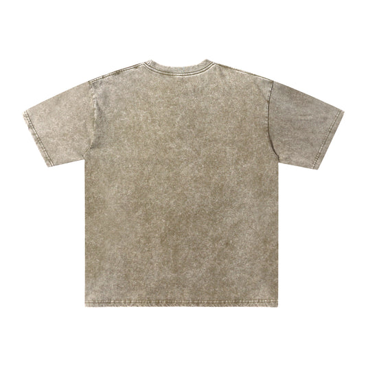 Back view of green t恤 featuring Blush Whisper Rose Vintage Tee