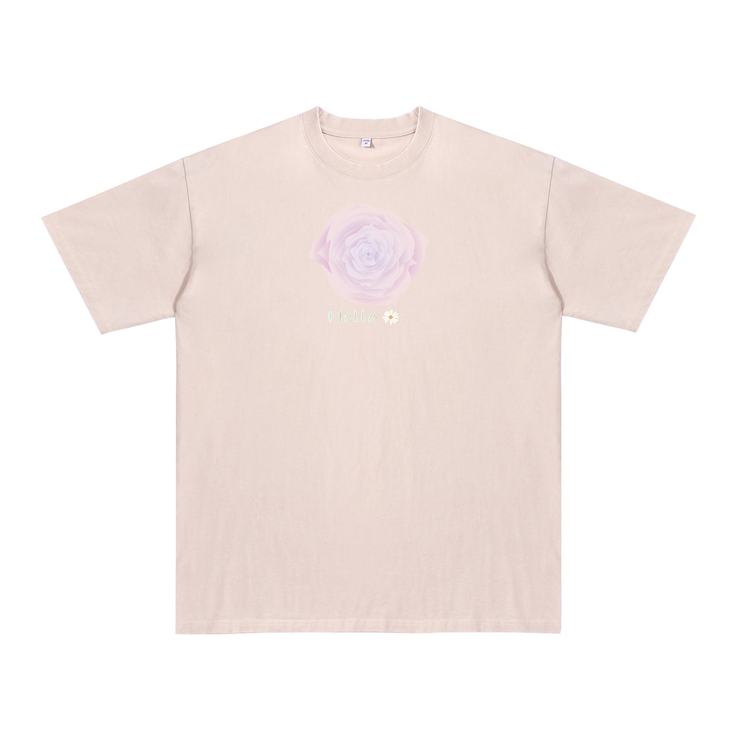 Detail view of t恤 featuring Blush Whisper Rose Vintage Tee