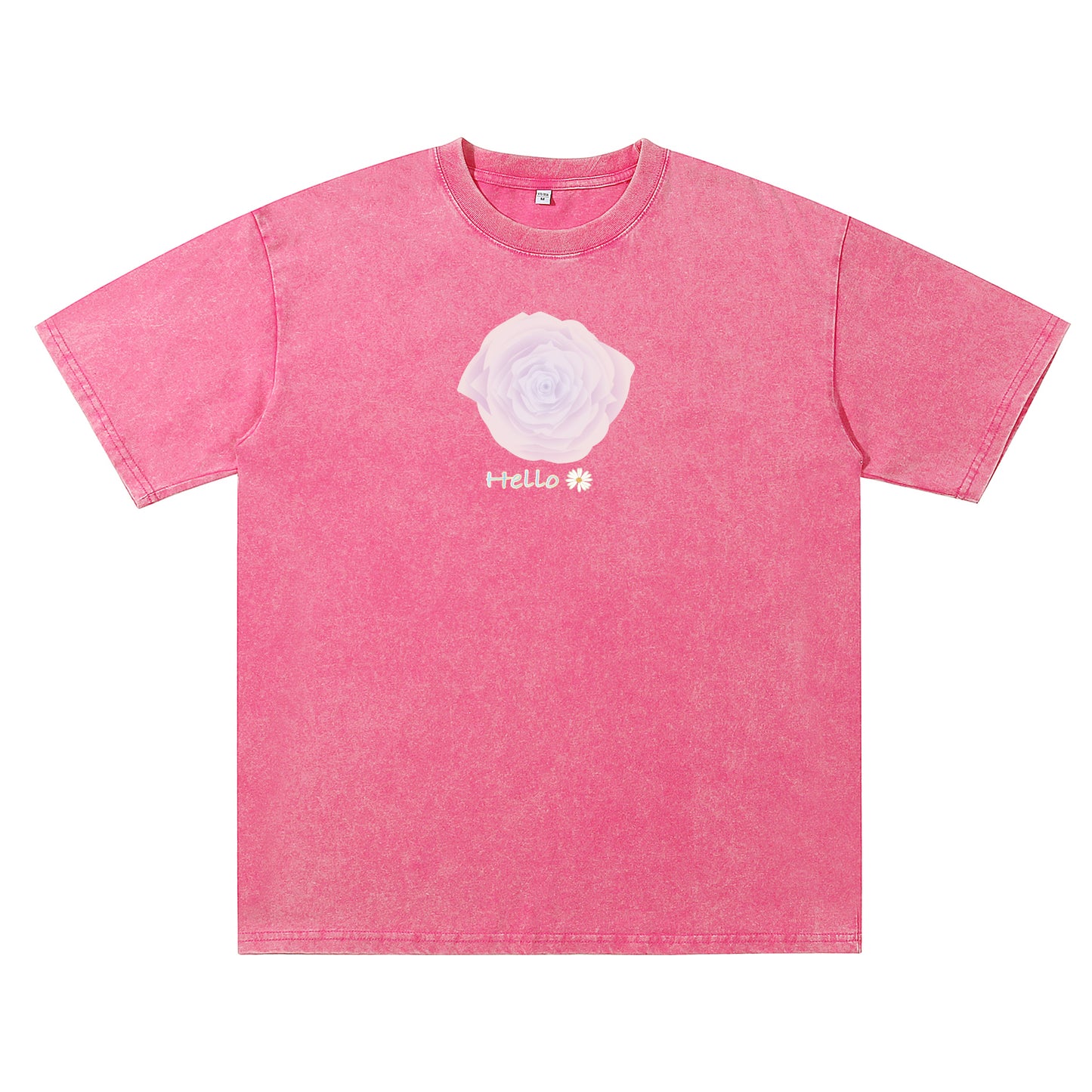 Detail view of t恤 featuring Blush Whisper Rose Vintage Tee