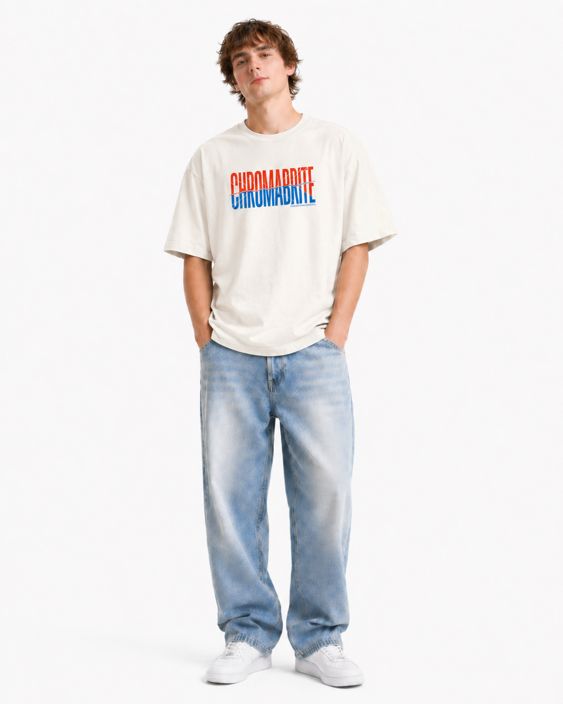 Signature Duo-Tone Logo Graphic Tee - Ins Style - ChromaBrite ChromaBrite Clothing - 展示7