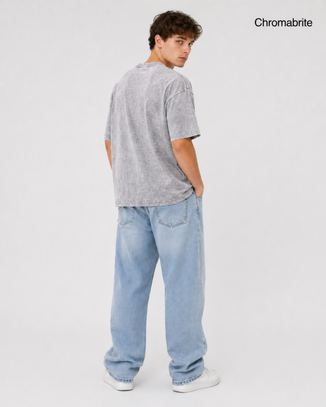 Oversized Tshirts for Men Short Sleeve Vintage Washed Basic Loose Tees THE BLUE SUN ChromaBrite Clothing