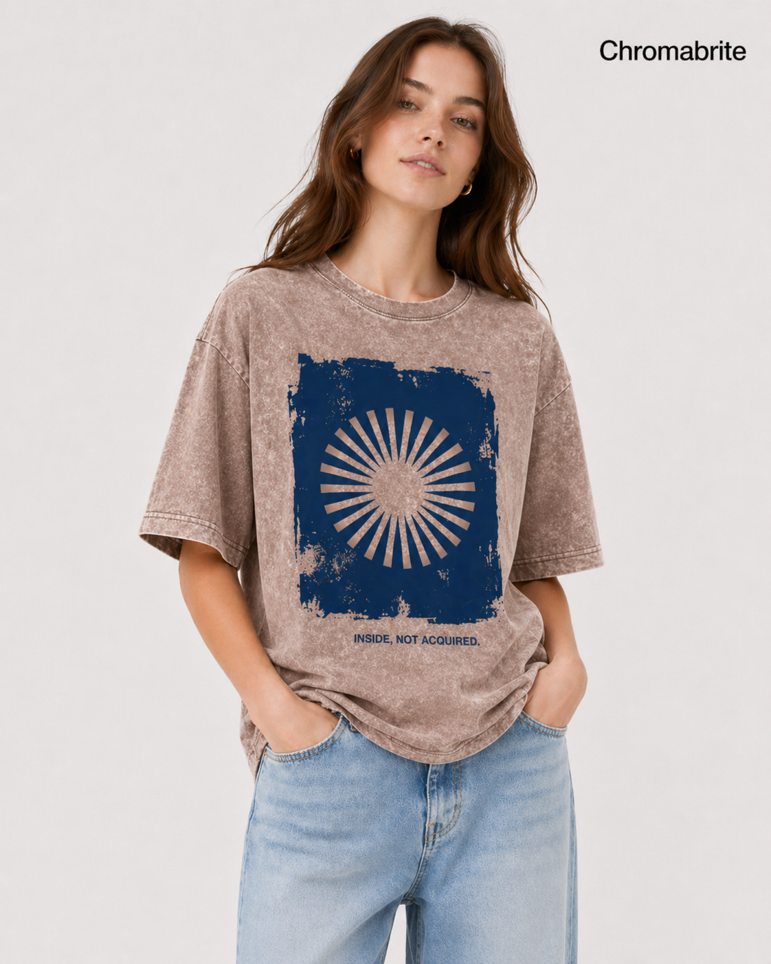 Oversized Tshirts for Men Short Sleeve Vintage Washed Basic Loose Tees THE BLUE SUN ChromaBrite Clothing