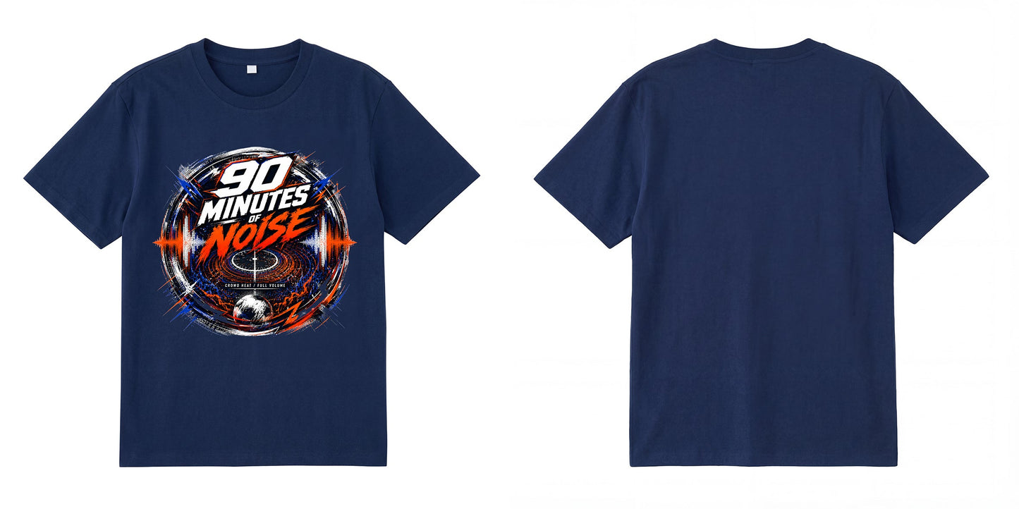 90 Minutes of Noise — World Cup Football Soundwave Graphic T-Shirt | Premium 200gsm Cotton | 7 Colors