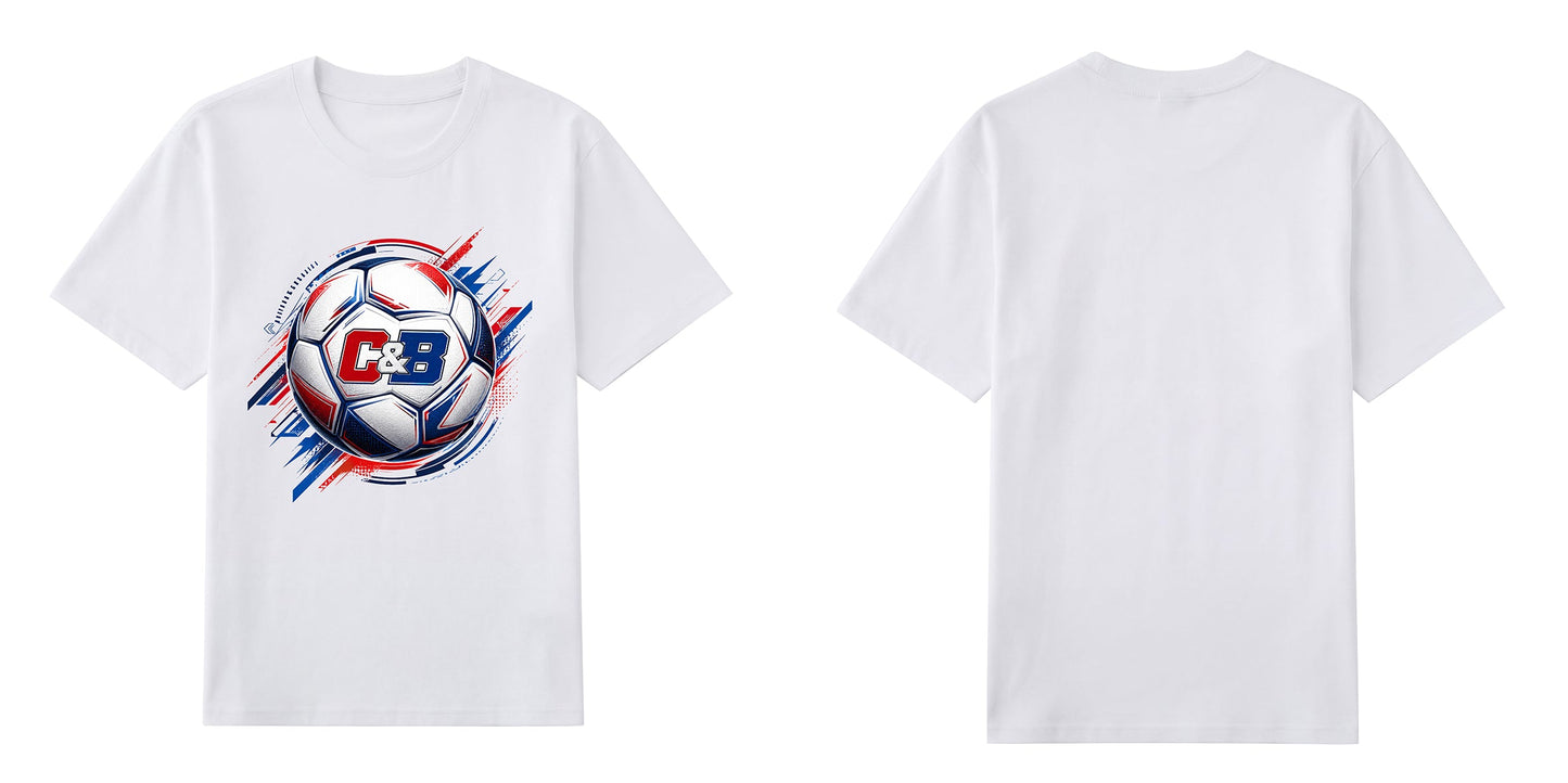 C&B Football — World Cup Soccer Ball Graphic T-Shirt | Premium 200gsm Cotton | 6 Colors ChromaBrite Clothing