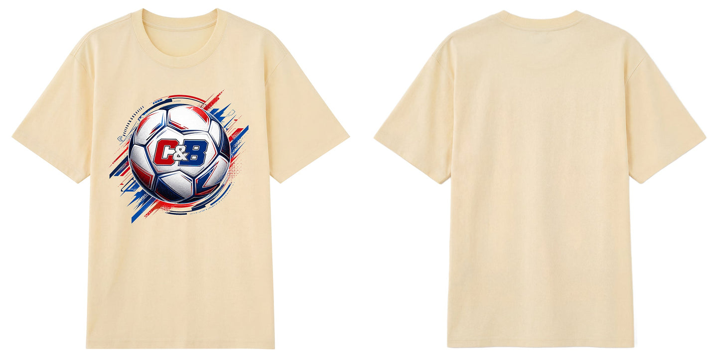 C&B Football — World Cup Soccer Ball Graphic T-Shirt | Premium 200gsm Cotton | 6 Colors ChromaBrite Clothing