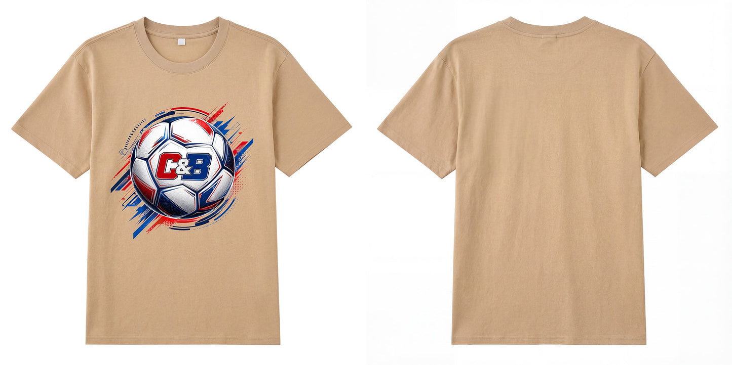 C&B Football — World Cup Soccer Ball Graphic T-Shirt | Premium 200gsm Cotton | 6 Colors ChromaBrite Clothing