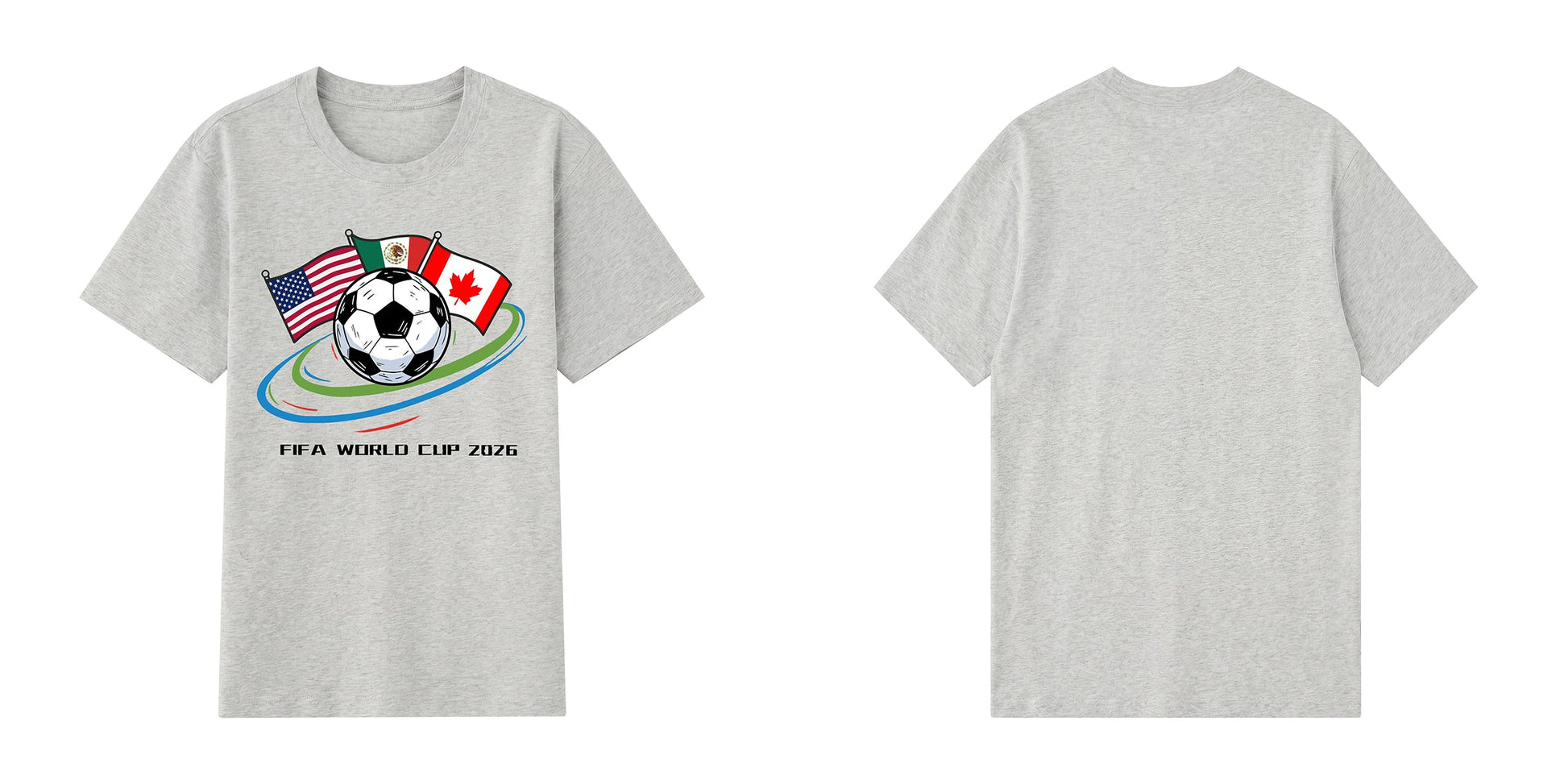 World Cup 2026 Host Nations — USA Mexico Canada Flag Soccer T-shirts | Premium 200gsm Cotton | 3 Colors ChromaBrite Clothing