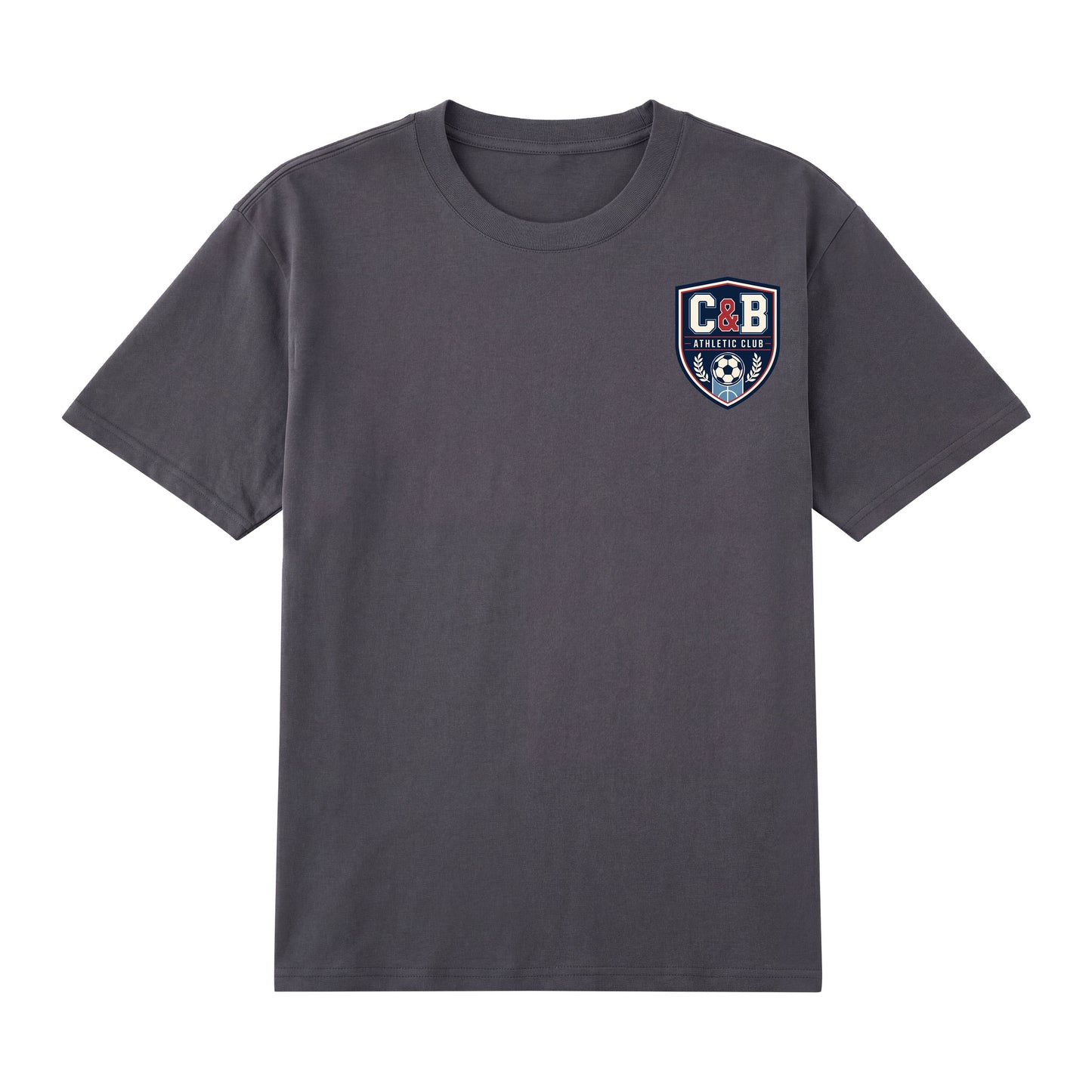 Alternate angle of grey t恤 featuring C&B ATHLETIC CLUB Staple Tee