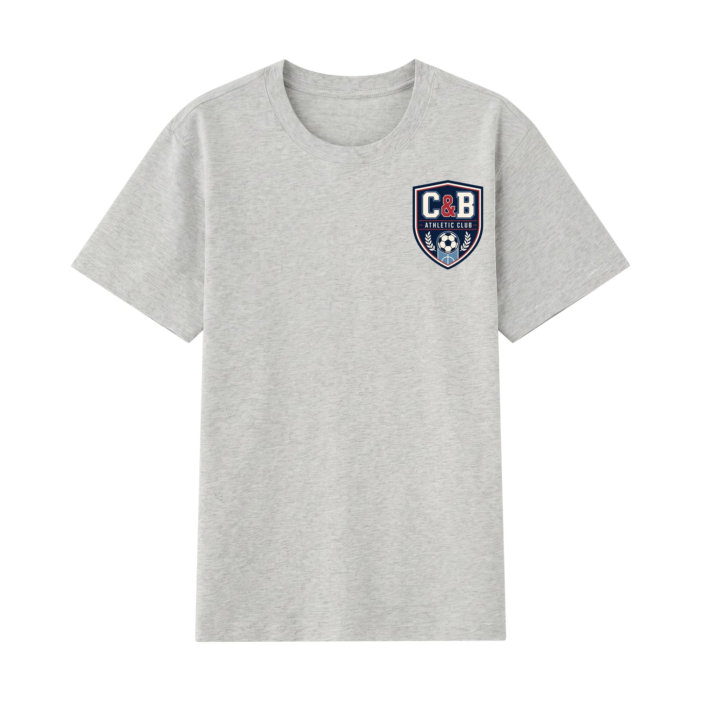 Alternate angle of grey t恤 featuring C&B ATHLETIC CLUB Staple Tee - 展示2