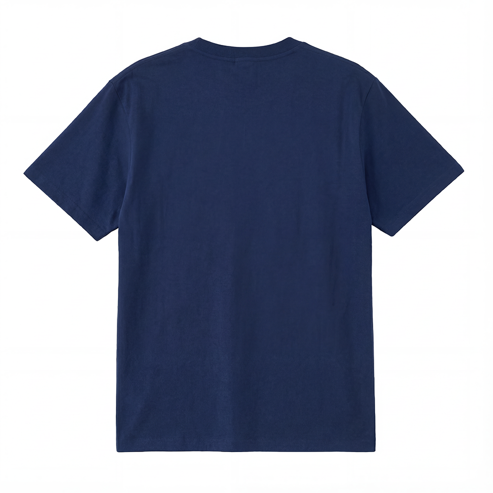 Back view of navy t恤 featuring C&B ATHLETIC CLUB Staple Tee