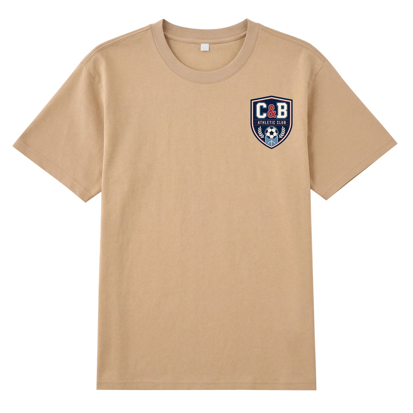 Detail view of yellow t恤 featuring C&B ATHLETIC CLUB Staple Tee