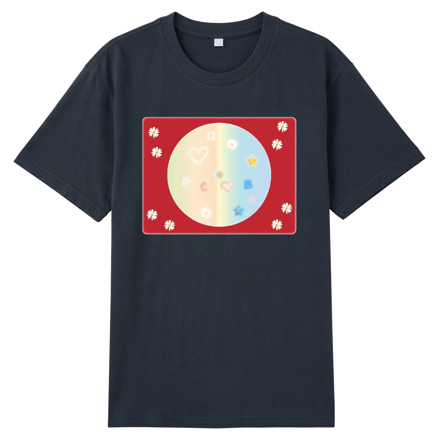Detail view of grey t恤 featuring Candy Spectrum Bloom Staple Tee