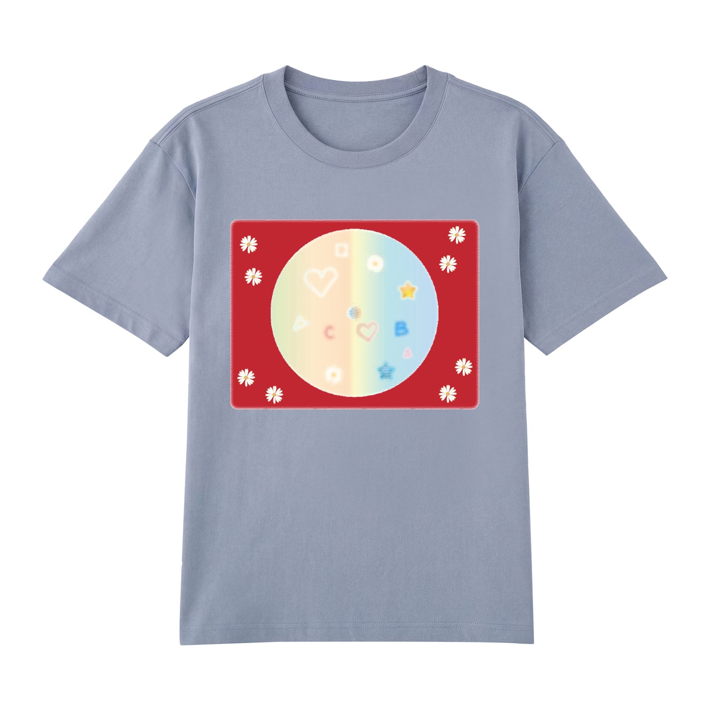 Detail view of blue t恤 featuring Candy Spectrum Bloom Staple Tee