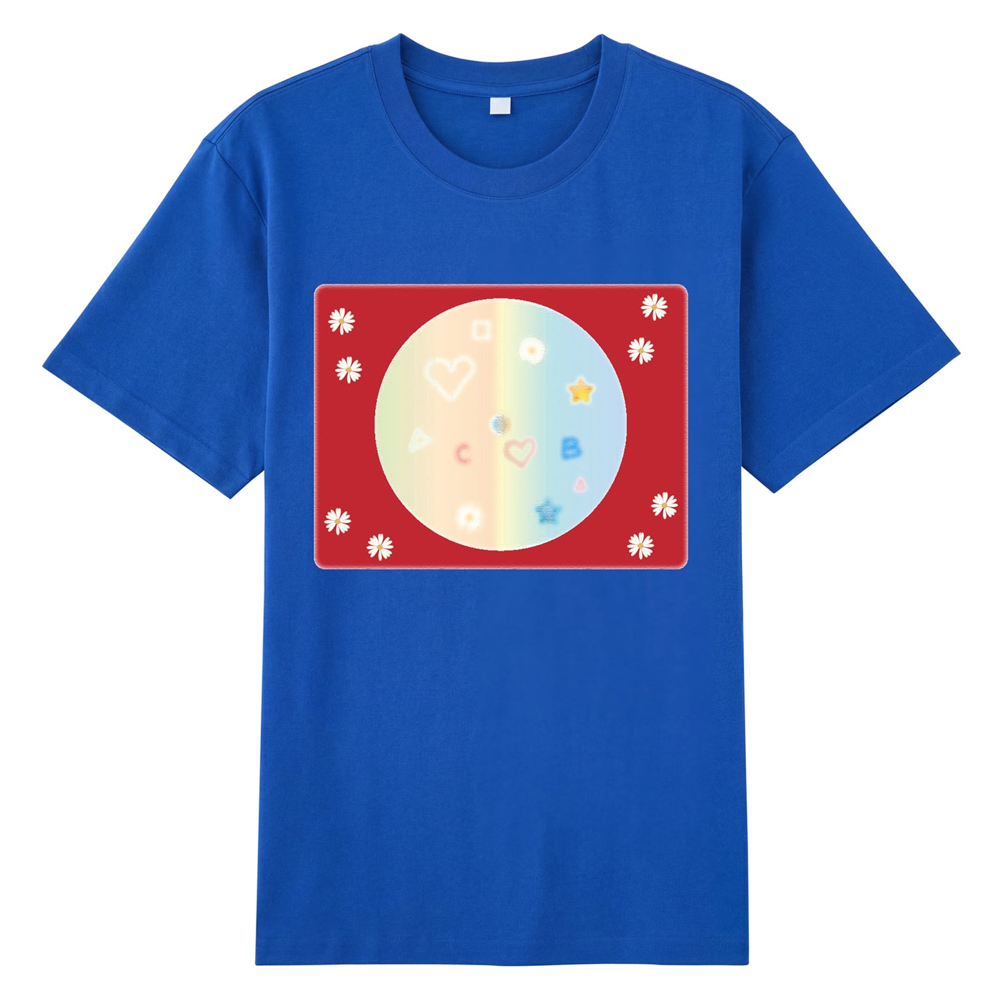 Detail view of blue t恤 featuring Candy Spectrum Bloom Staple Tee