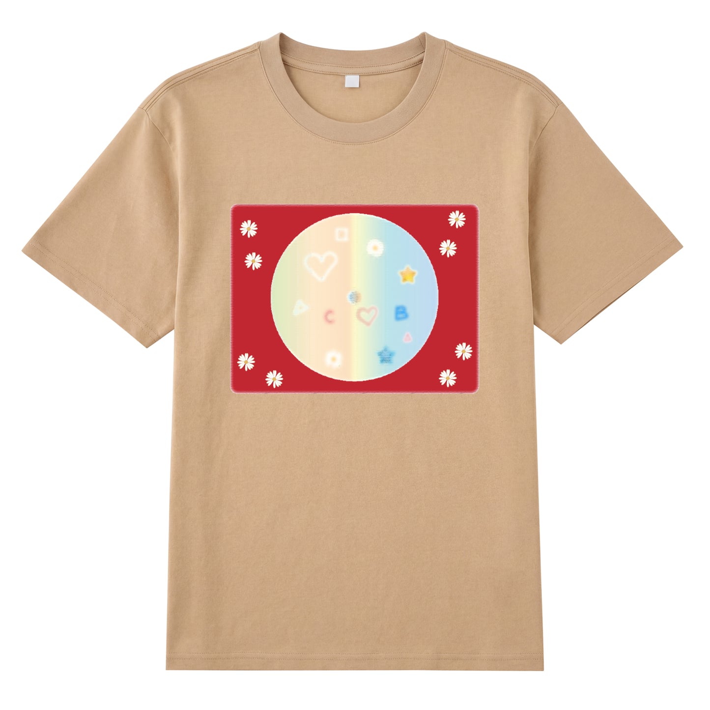 Detail view of yellow t恤 featuring Candy Spectrum Bloom Staple Tee