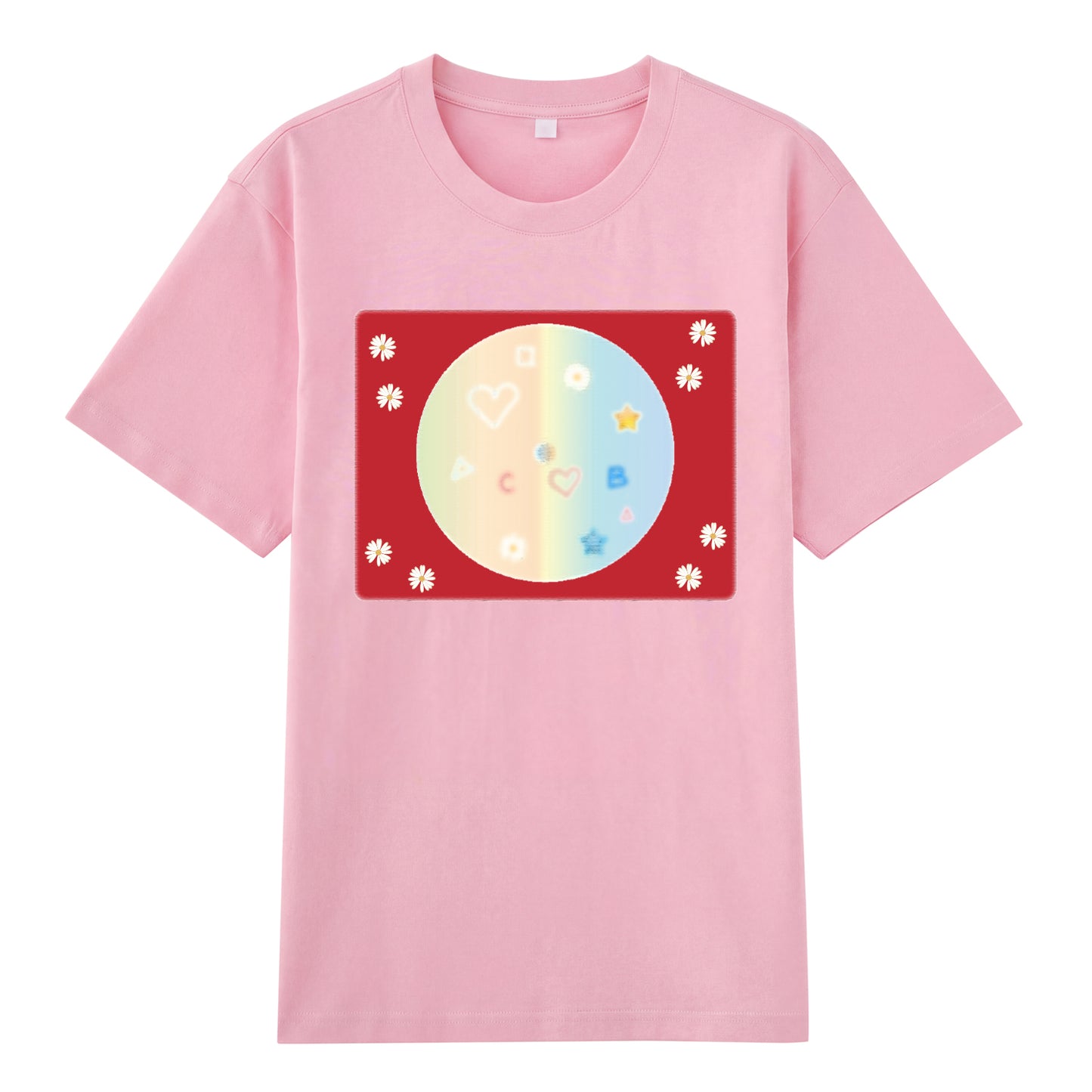 Detail view of pink t恤 featuring Candy Spectrum Bloom Staple Tee