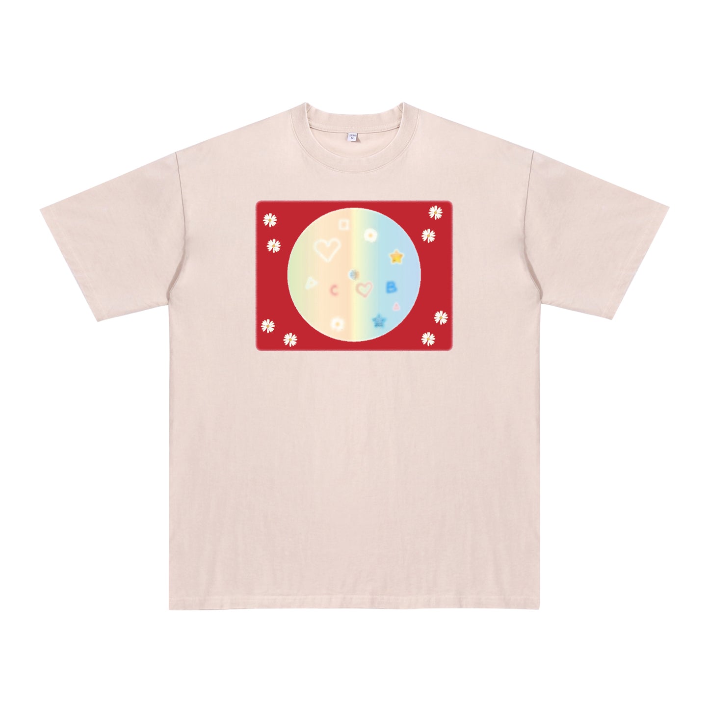 Front view of t恤 featuring Candy Spectrum Bloom Vintage Tee - 展示2