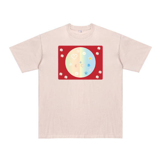 Front view of t恤 featuring Candy Spectrum Bloom Vintage Tee - 展示2