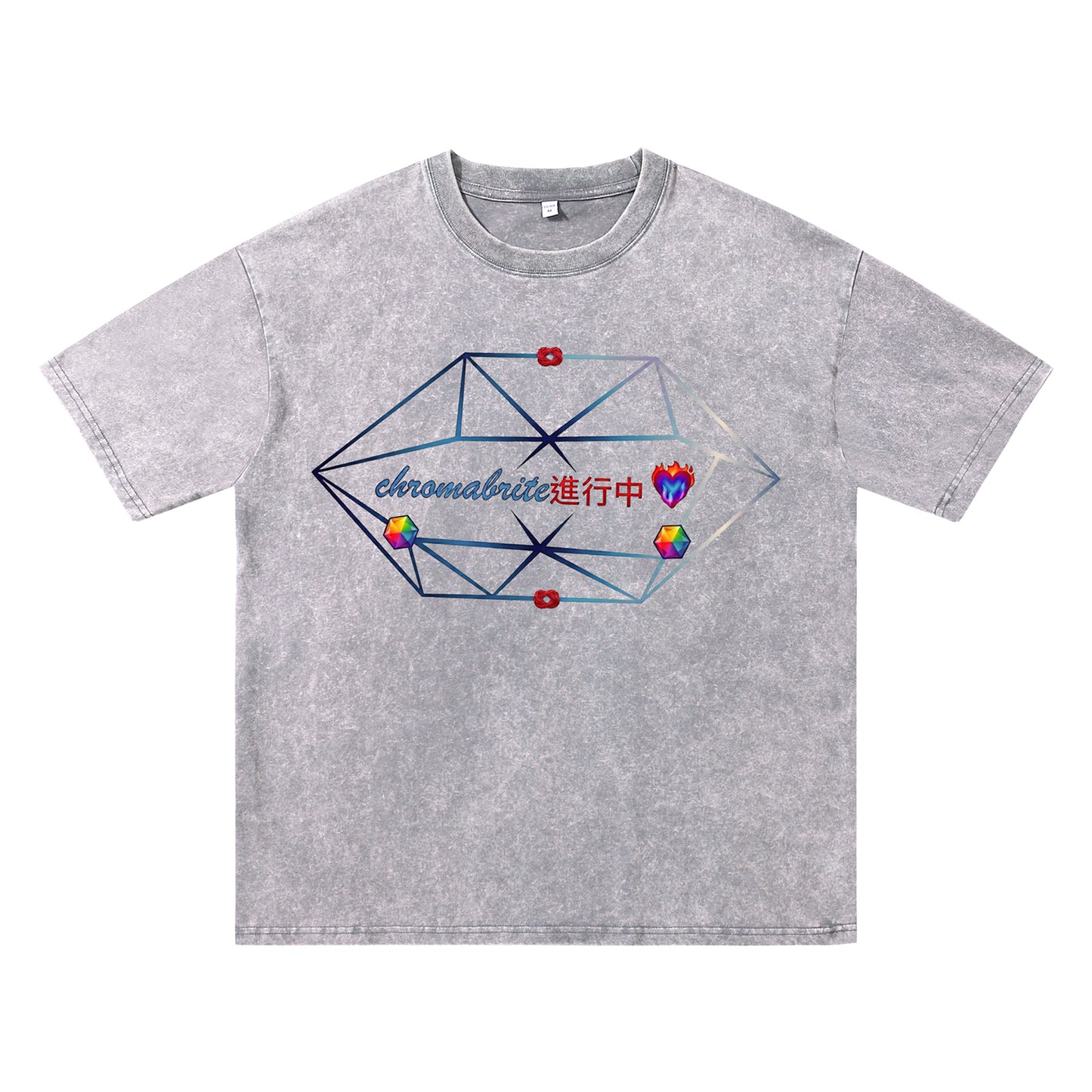Detail view of gray t恤 featuring Chromabrite Breath Vintage Tee