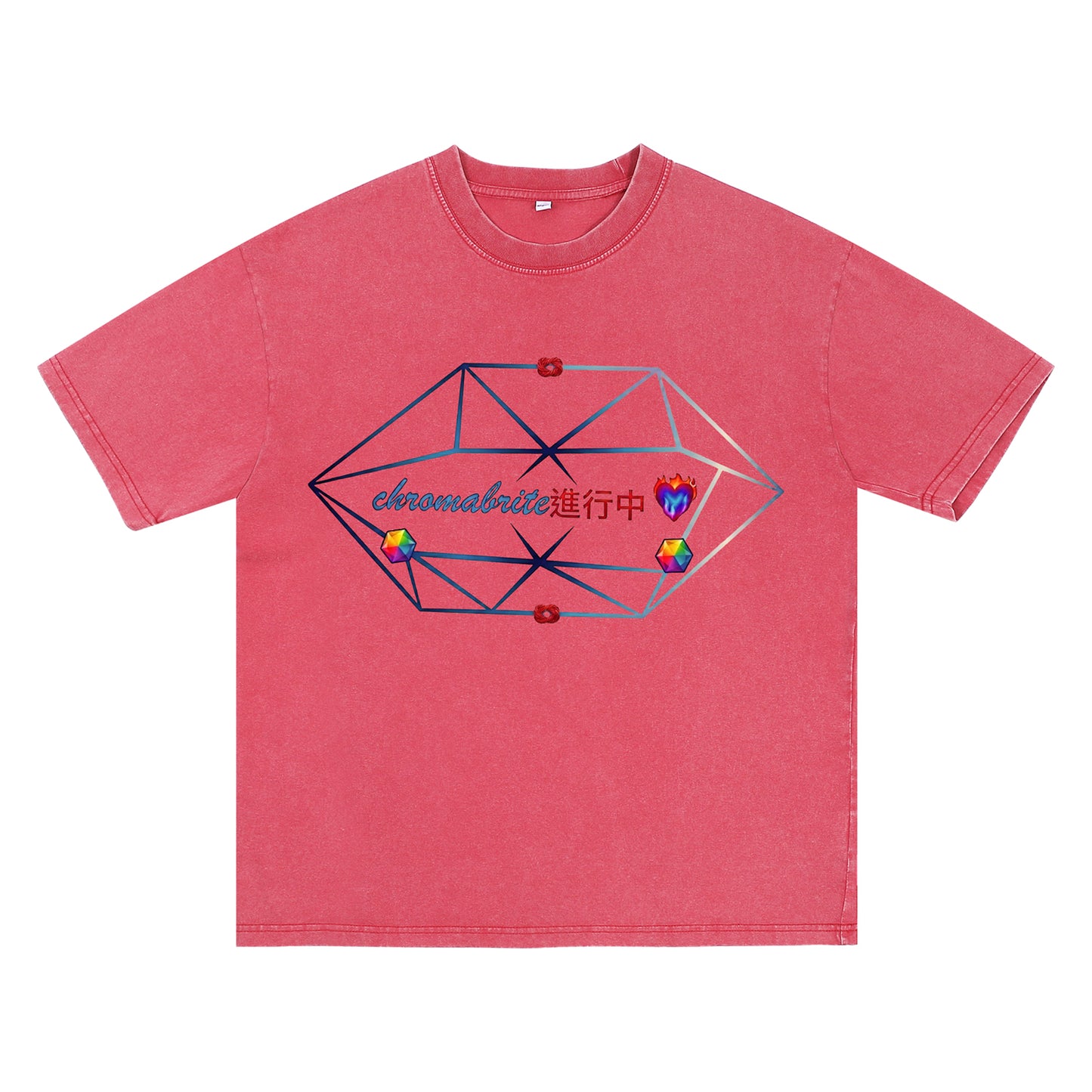 Alternate angle of red t恤 featuring Chromabrite Breath Vintage Tee
