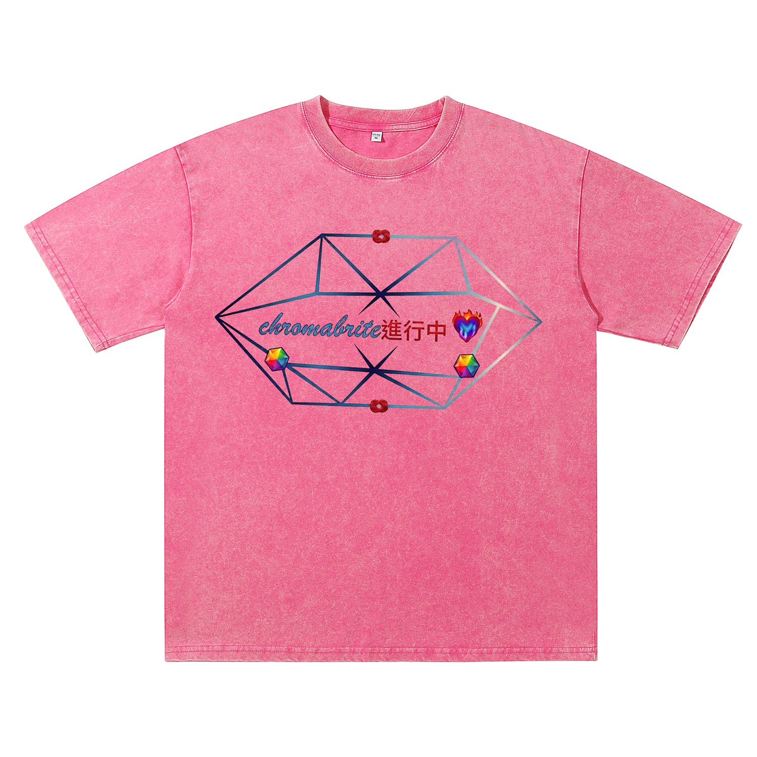 Front view of red t恤 featuring Chromabrite Breath Vintage Tee