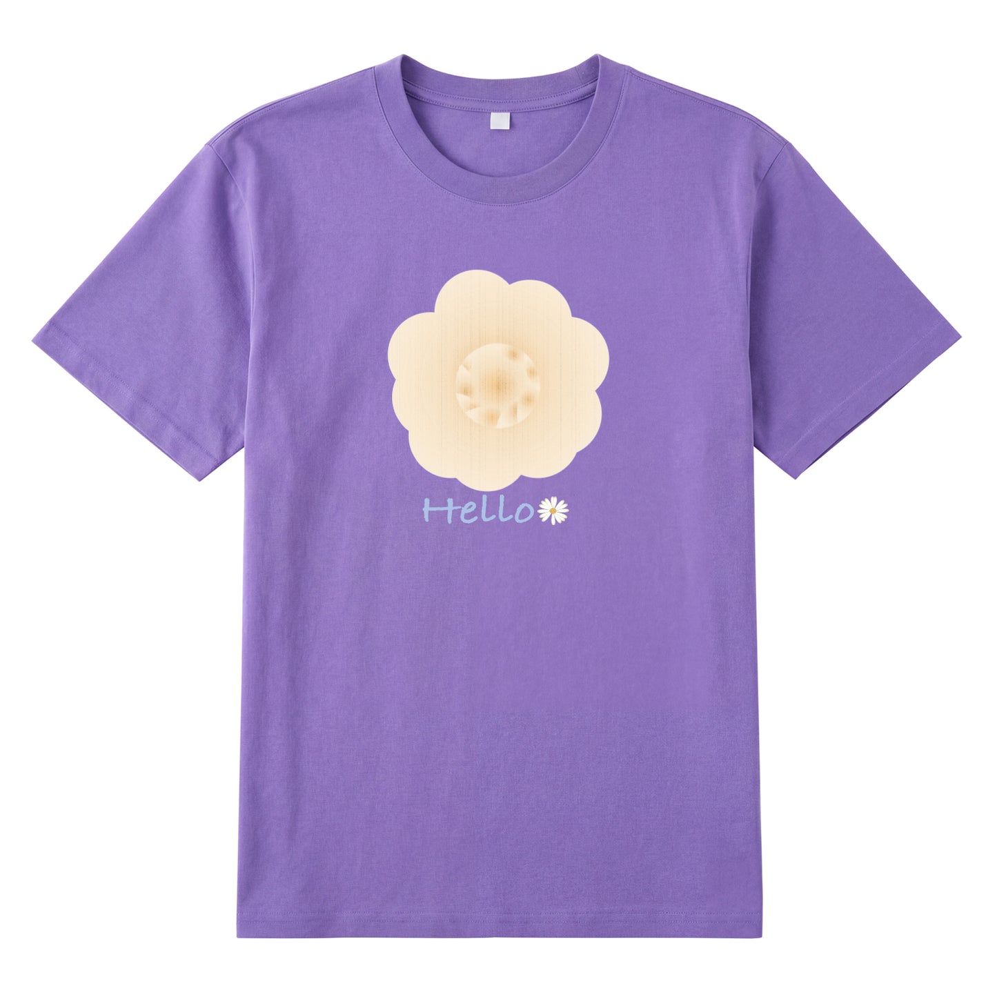 Detail view of cream t恤 featuring Cream Whisper Bloom Staple Tee