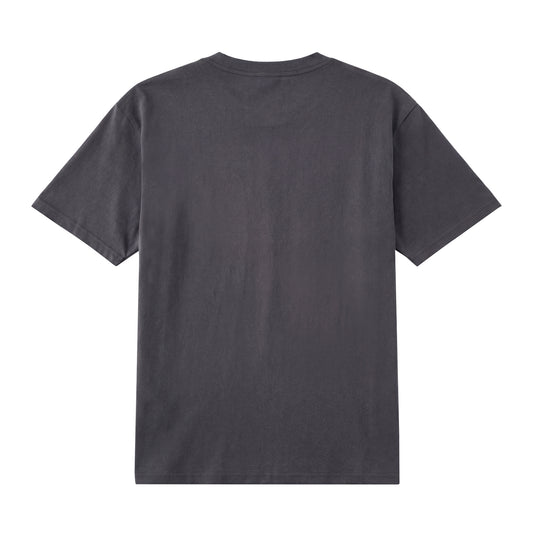 Back view of gray t恤 featuring Cream Whisper Bloom Staple Tee