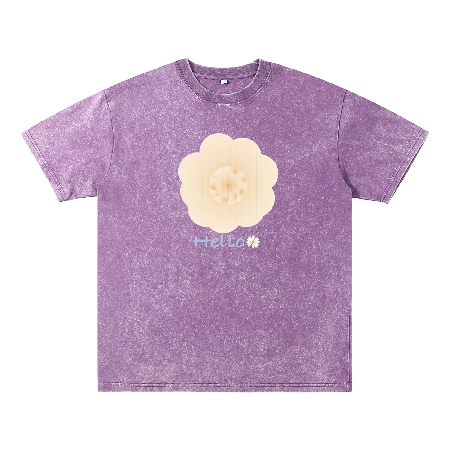 Front view of cream t恤 featuring Cream Whisper Bloom Vintage Tee - 展示2