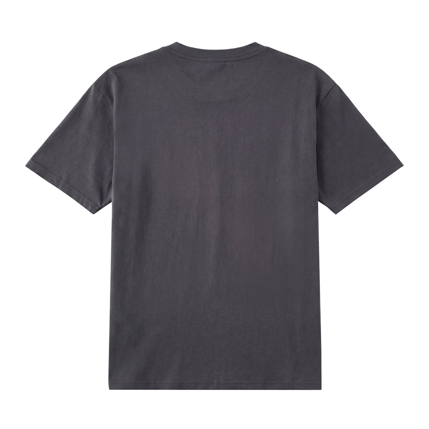 Back view of gray t恤 featuring Daisy Interlock Wordmark Staple Tee