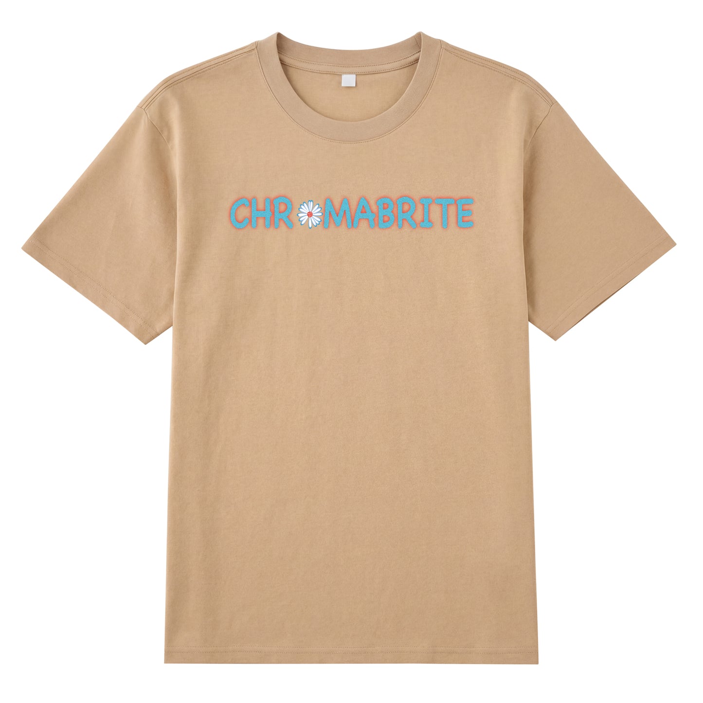 Front view of yellow t恤 featuring Daisy Interlock Wordmark Staple Tee