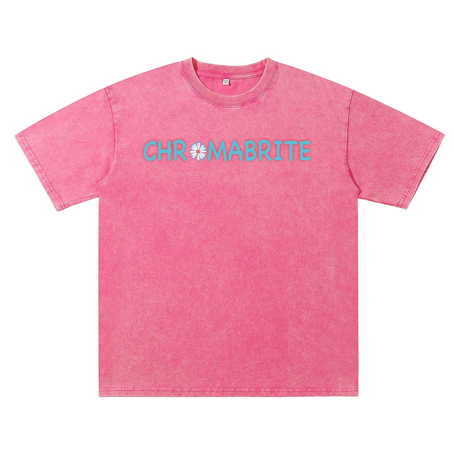 Front view of red t恤 featuring Daisy Interlock Wordmark Vintage Tee