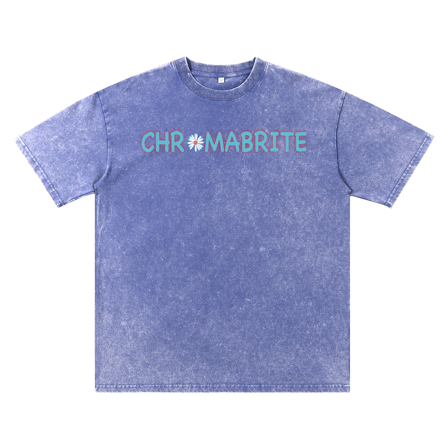 Alternate angle of blue t恤 featuring Daisy Interlock Wordmark Vintage Tee