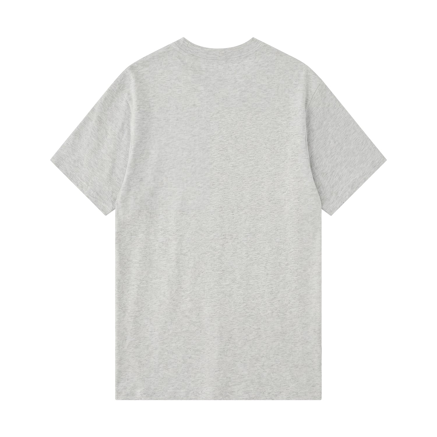 Back view of grey t恤 featuring Diagonal Narrative Wordmark Staple Tee