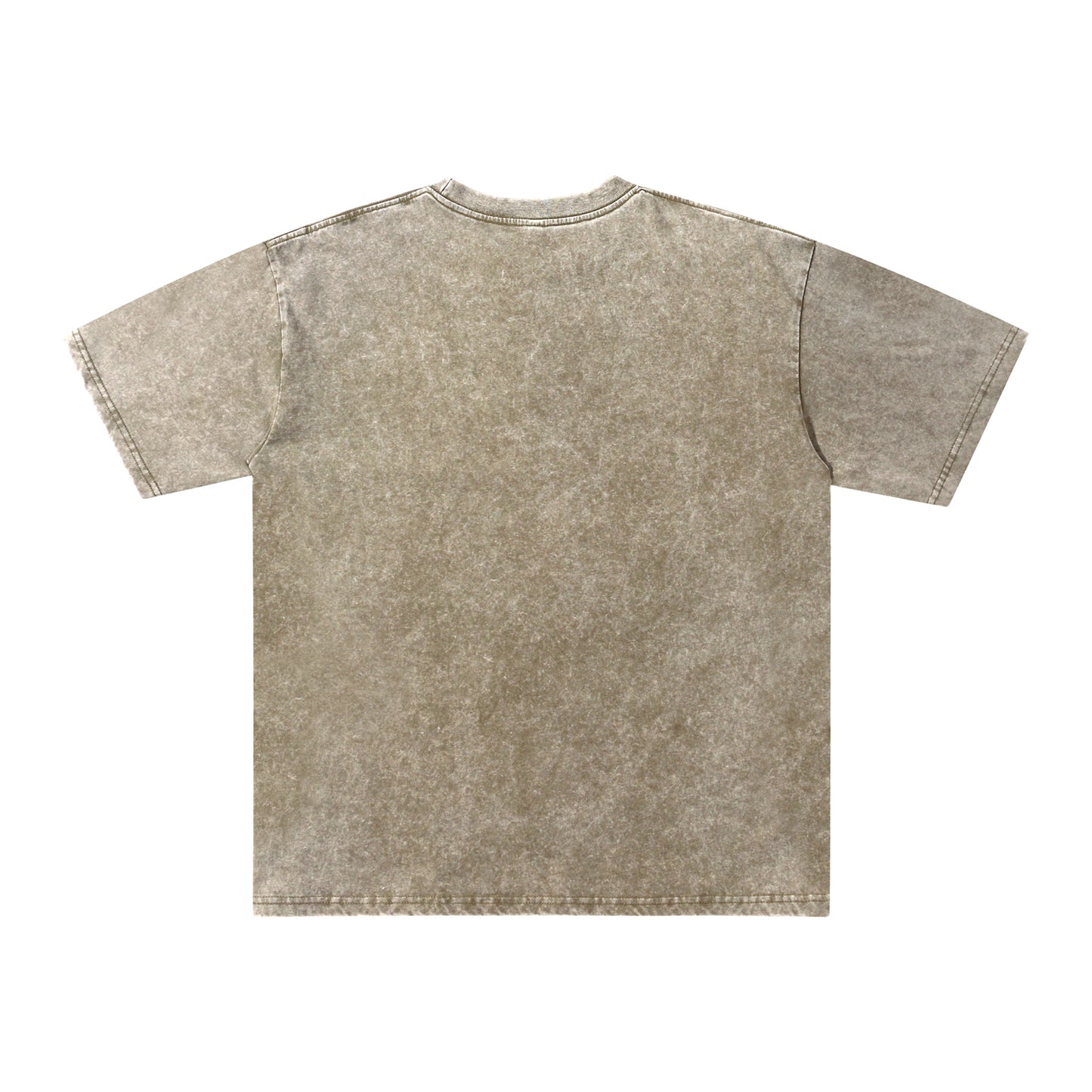 Back view of green t恤 featuring Diagonal Narrative Wordmark Vintage Tee