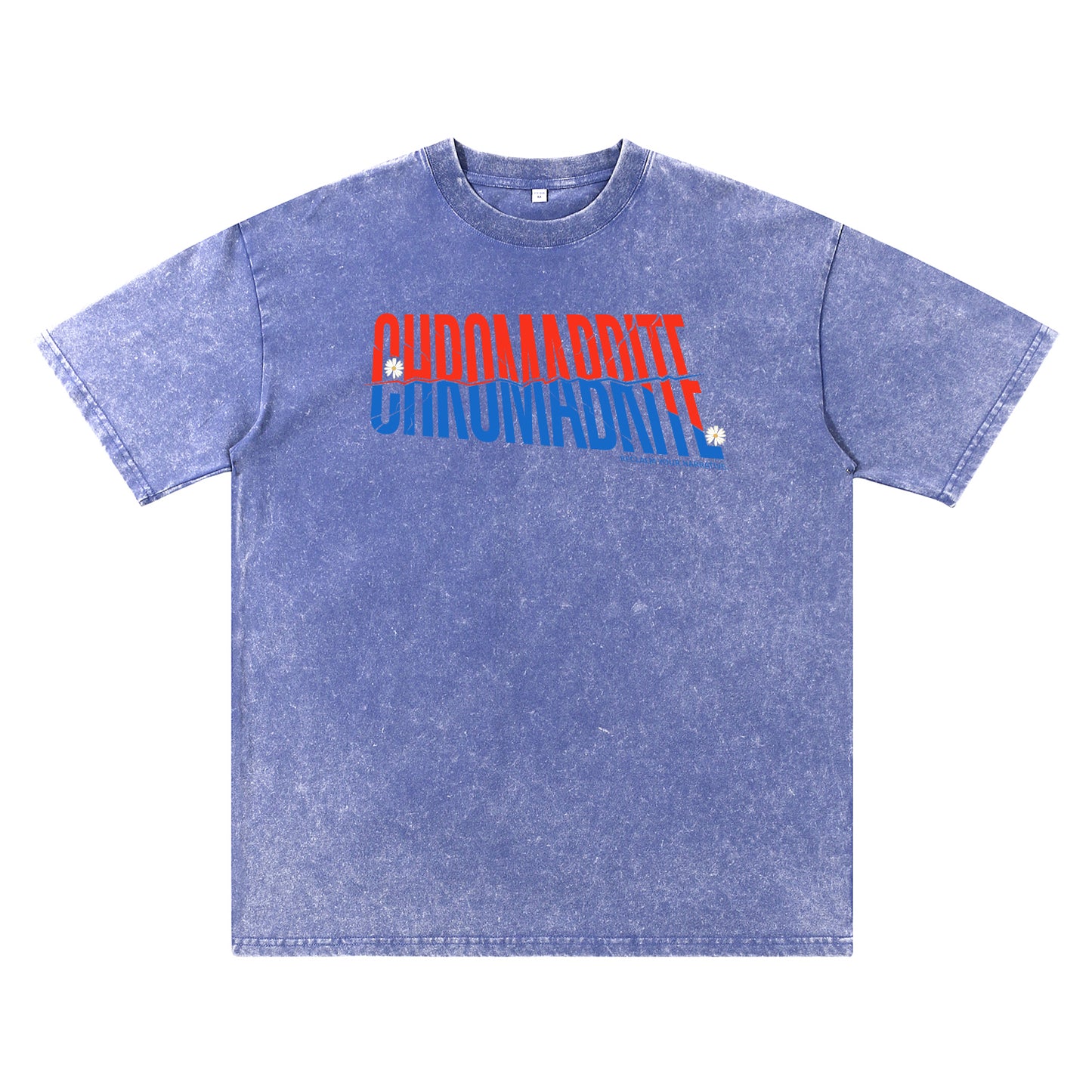 Alternate angle of blue t恤 featuring Diagonal Narrative Wordmark Vintage Tee