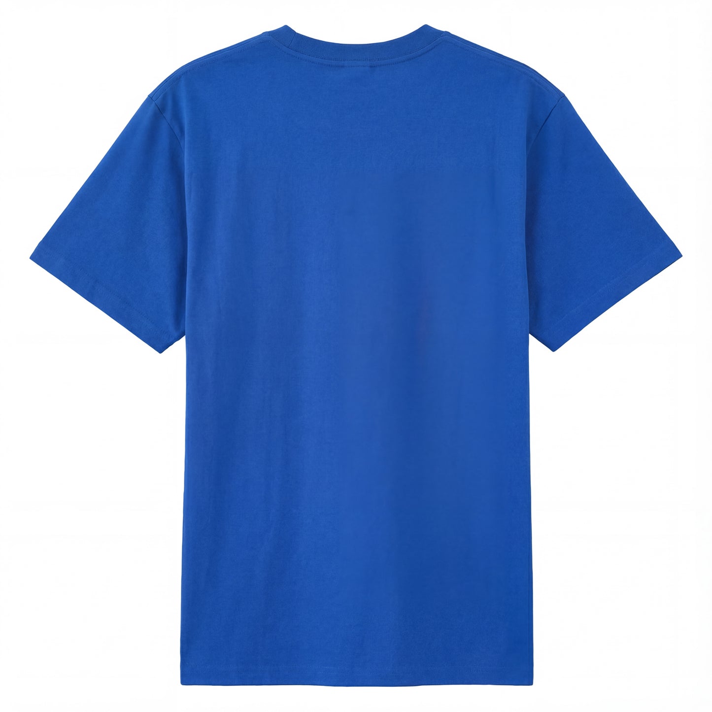 Back view of blue t恤 featuring NOT FULLY OPEN STILL ALIVE Staple Tee - 展示3