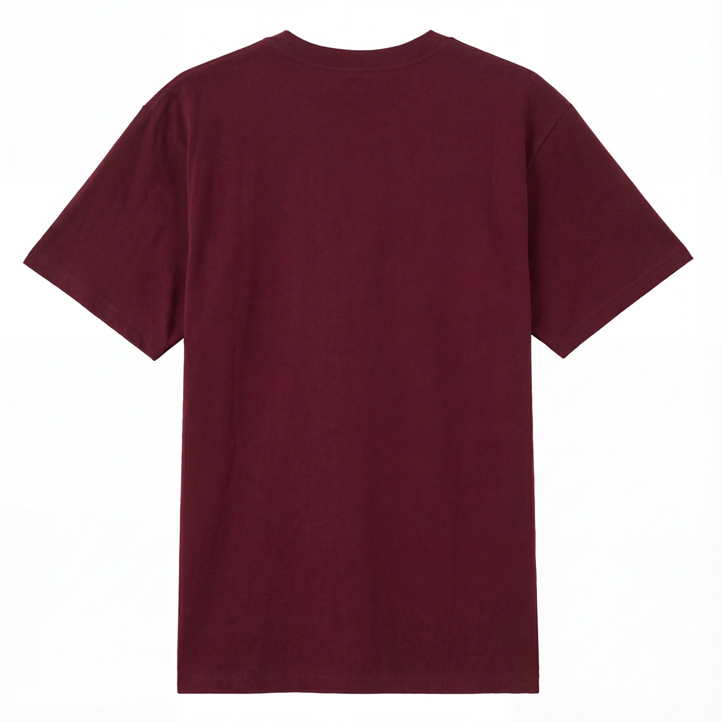Back view of red t恤 featuring NOT FULLY OPEN STILL ALIVE Staple Tee
