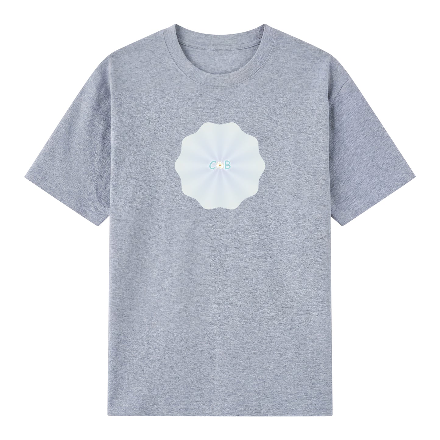 Alternate angle of grey t恤 featuring PEARL SHELL BLOOM Staple Tee