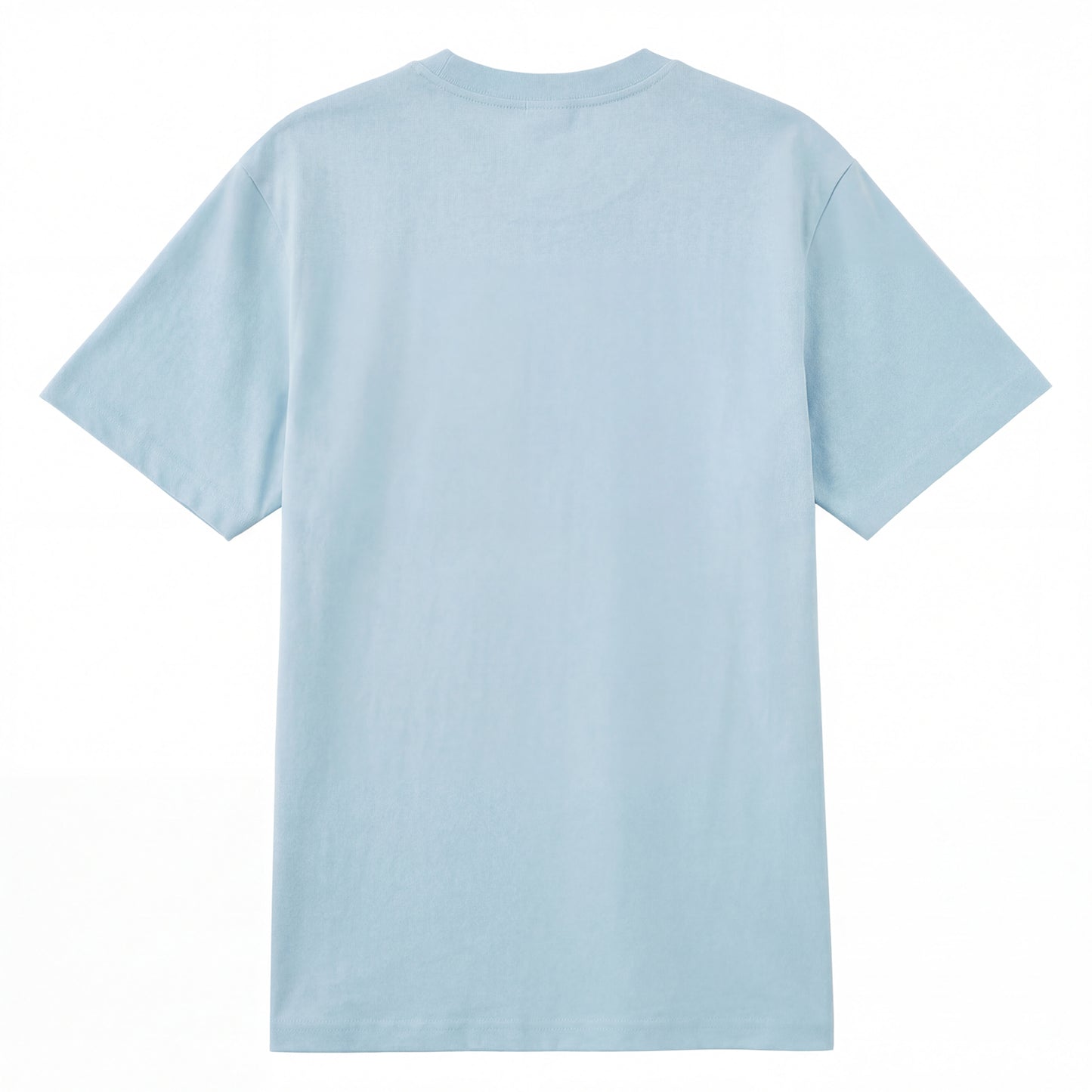 Back view of blue t恤 featuring PEARL SHELL BLOOM Staple Tee