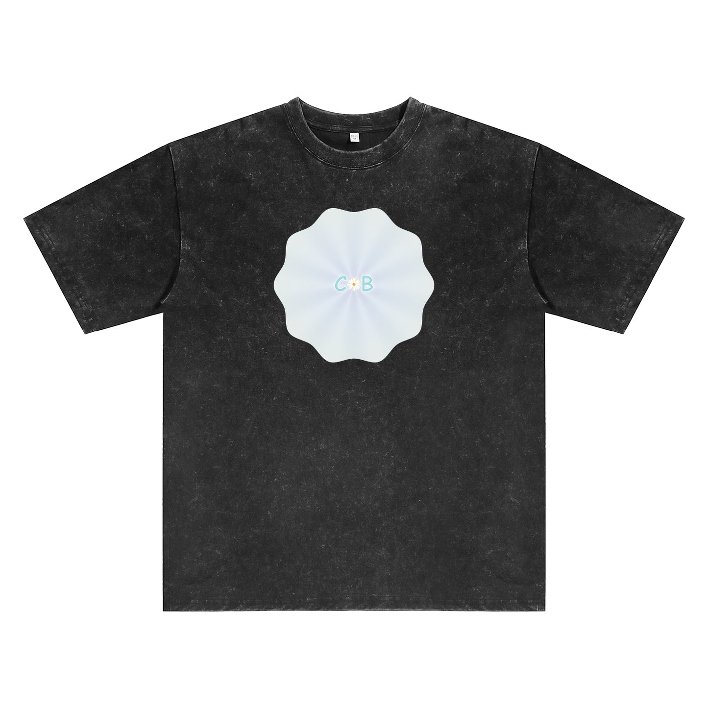 Alternate angle of black t恤 featuring PEARL SHELL BLOOM Vintage Tee